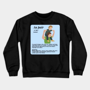 Au pair definition male blue Crewneck Sweatshirt